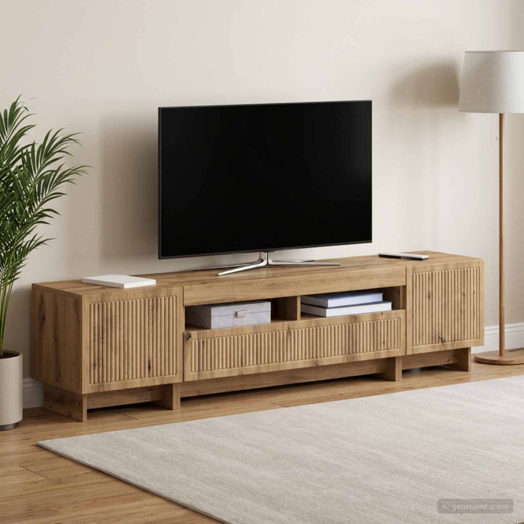 5 osan LED TV-kaappi Artisaanitammi Tekninen puu