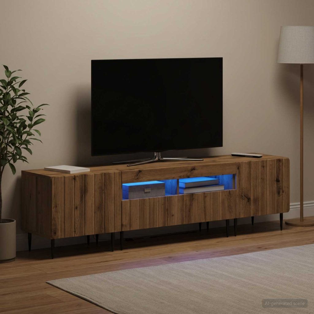 5 osan LED TV-kaappi Artisaanitammi Tekninen puu