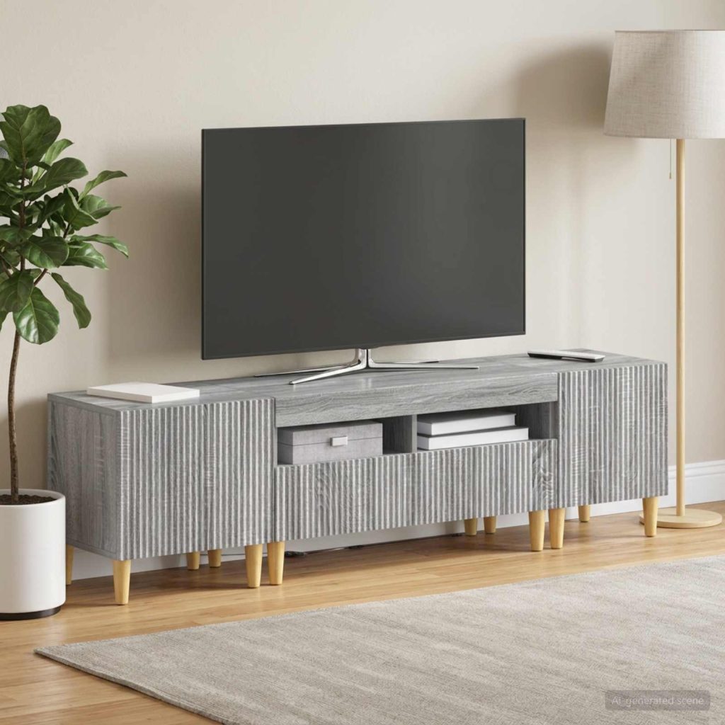 3-osainen LED-TV-kaappi ARNHEM 3 kpl Harmaa Sonoma Tekninen puu
