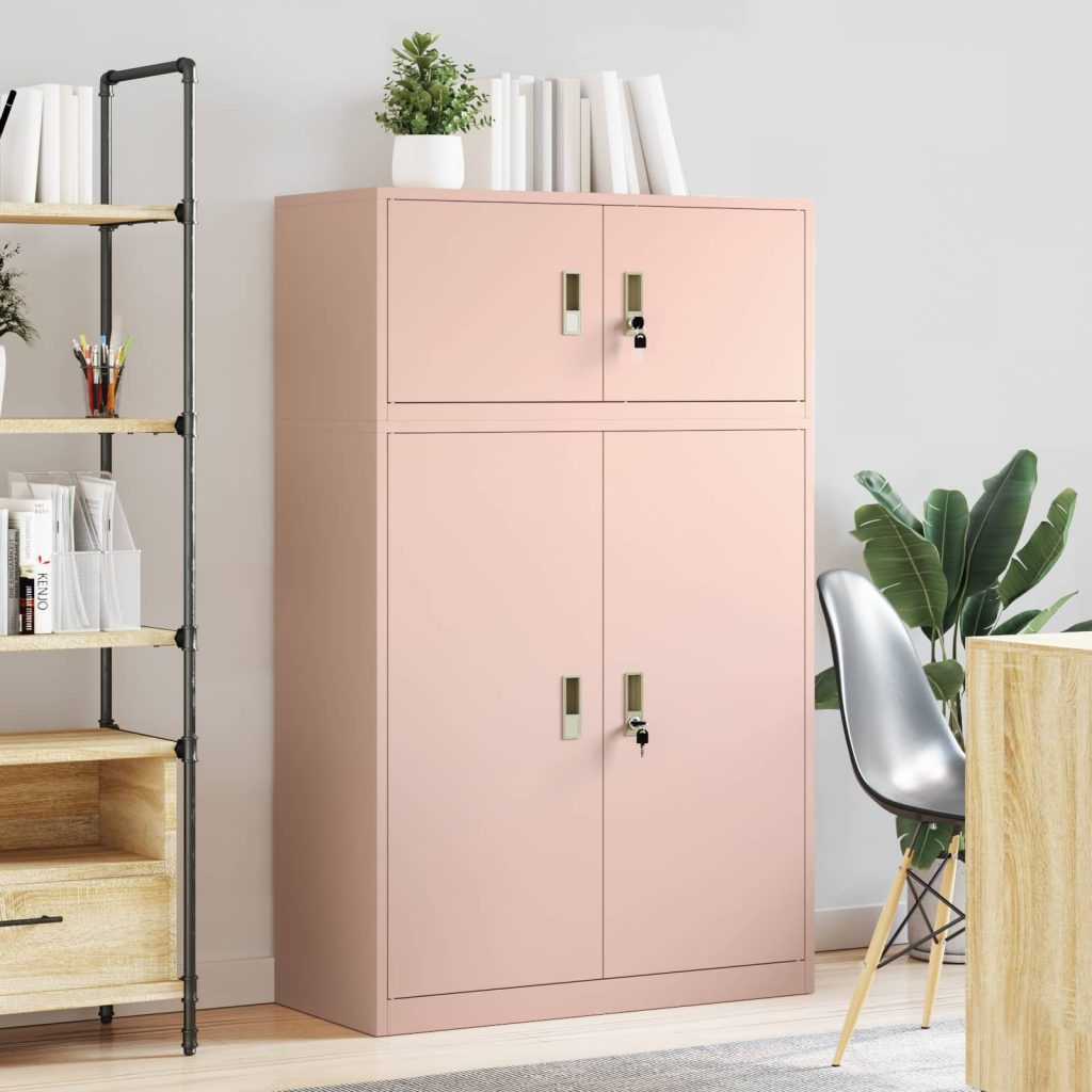 Säilytyskaappi 2 kpl Pinkki 90 x 40 x 145 cm Teräs Lukittava