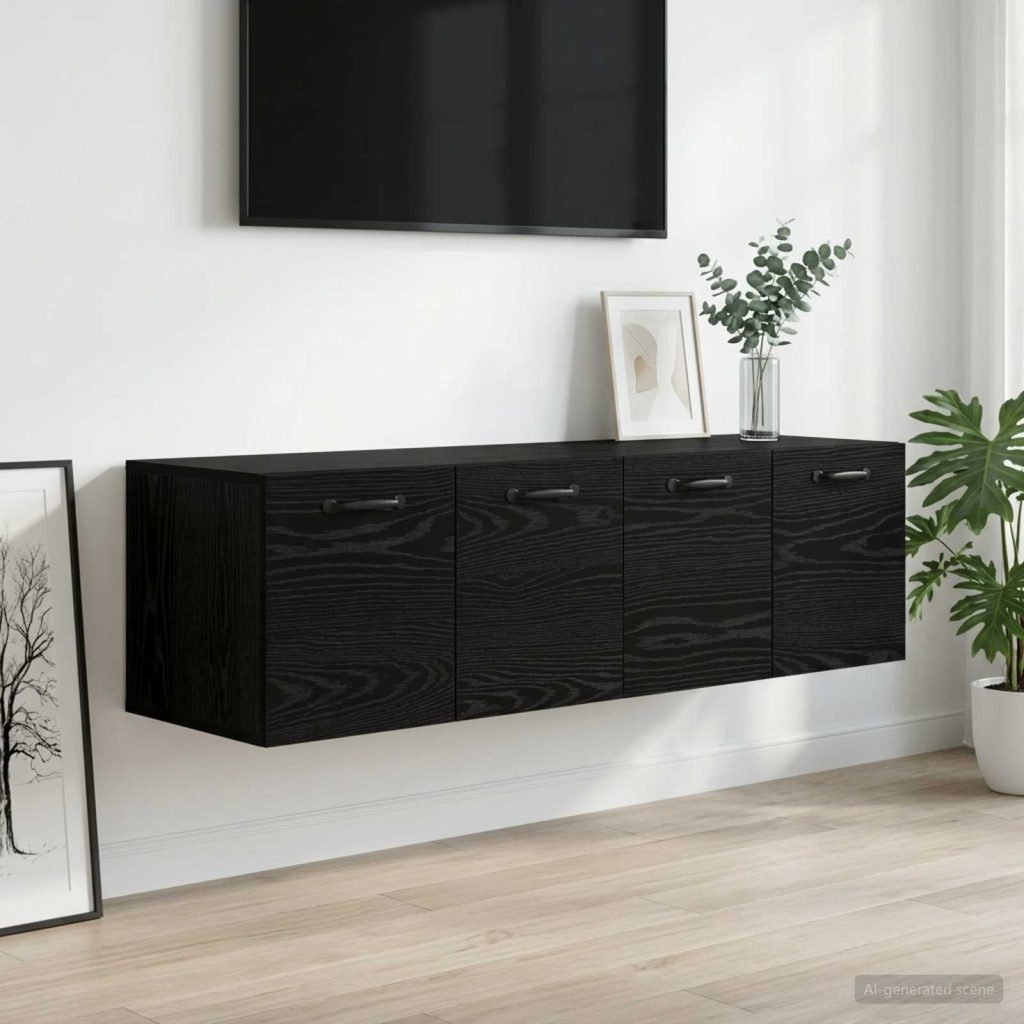 Seinäkaappi 2 kpl 120 x 36.5 x 35 cm Tekninen puu Musta tammi