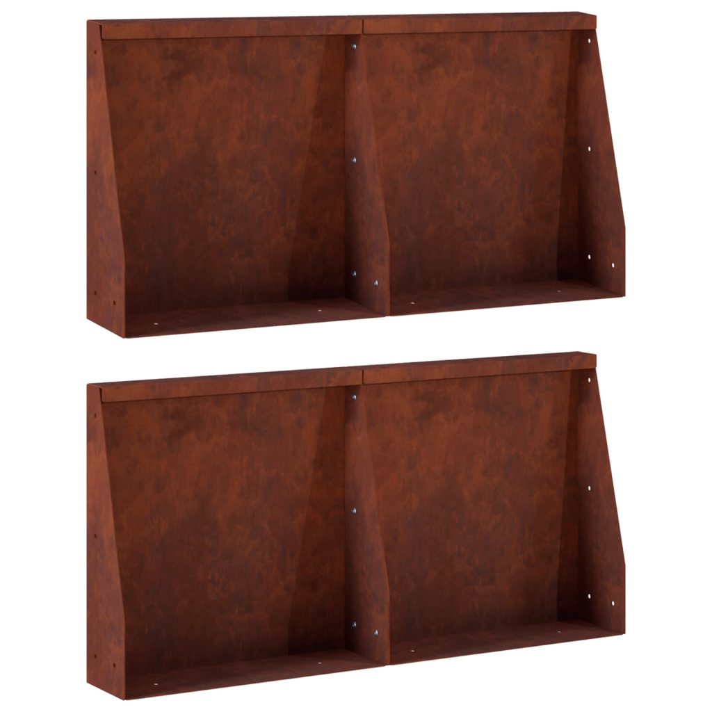 Pato 4 kpl 40 x 12 x 30 cm Säänkestävä teräs Ruosteinen