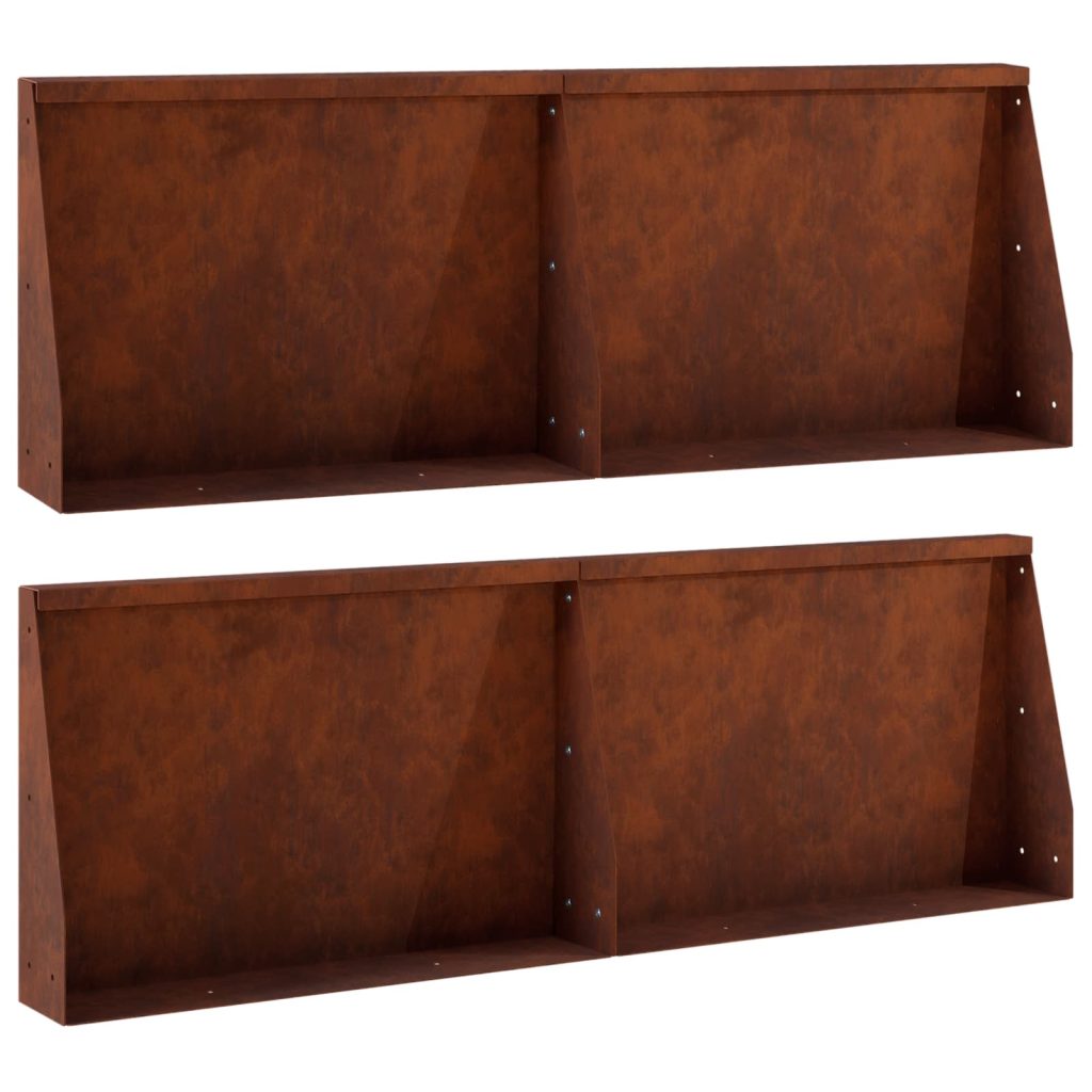 Pato 4 kpl 60 x 12 x 30 cm Säänkestävä teräs Ruosteinen