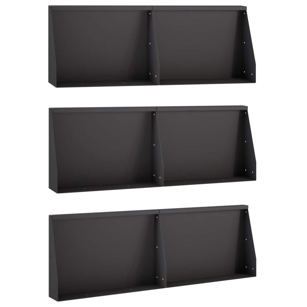 Pato 6 kpl 60 x 12 x 50 cm Teräs Musta