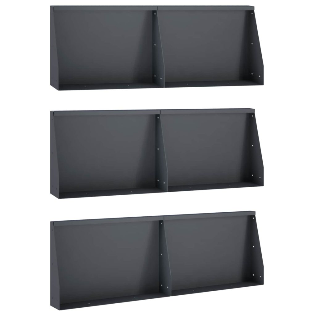 Pato 6 kpl 60 x 12 x 50 cm Teräs Antrasiitti