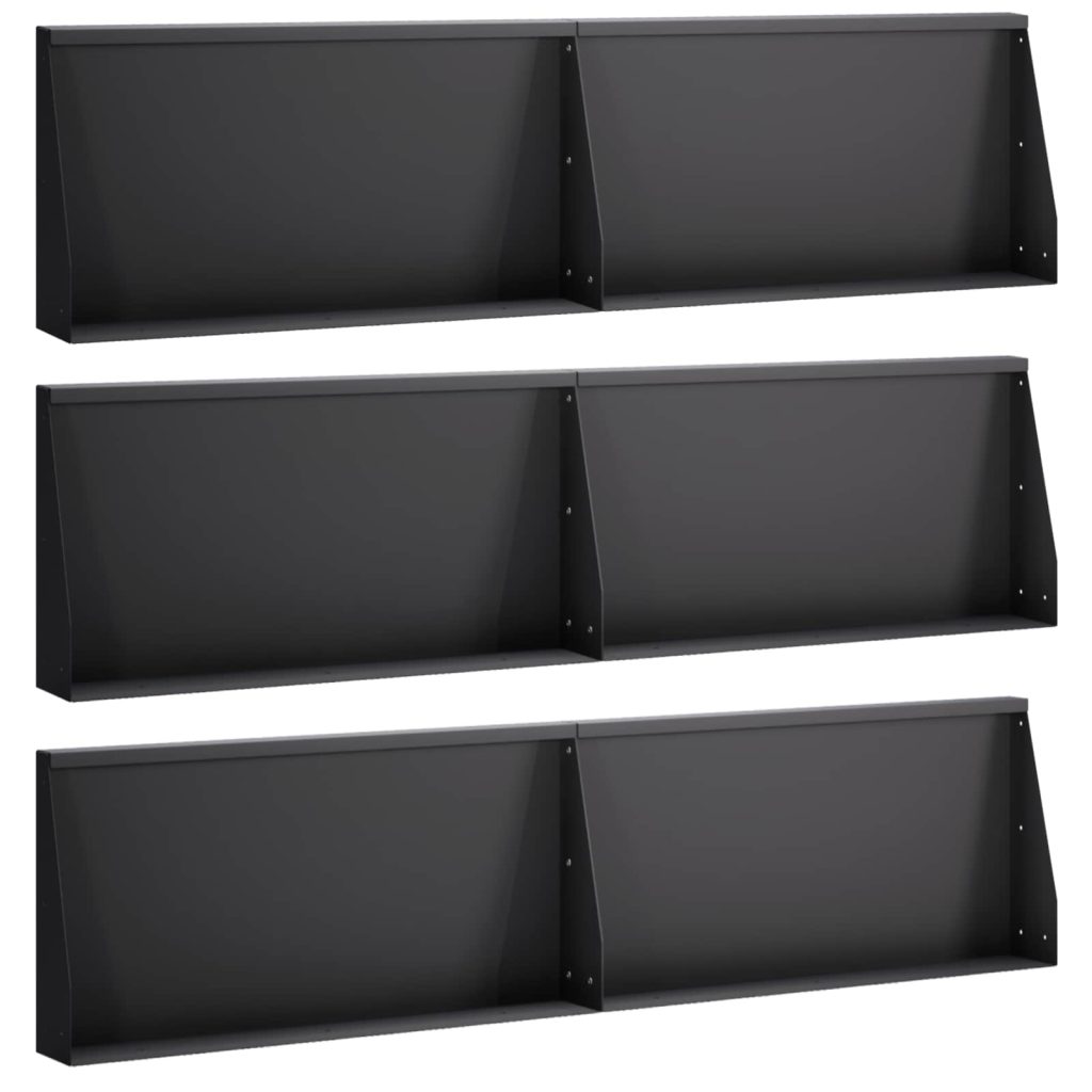 Pato 6 kpl 80 x 12 x 30 cm Teräs Musta
