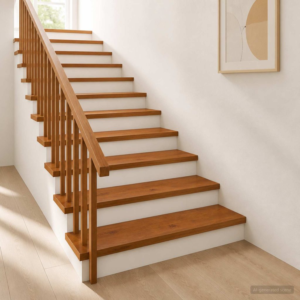 Portaan askelma 4 kpl 120 x 25 x 2 cm Ruskea Mäntypuu