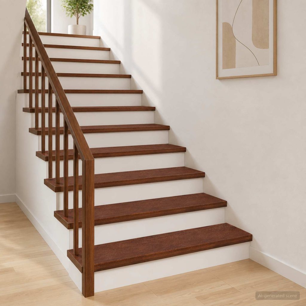 Portaan askelma 4 kpl 70 x 25 x 2 cm Tumma ruskea Mäntypuu