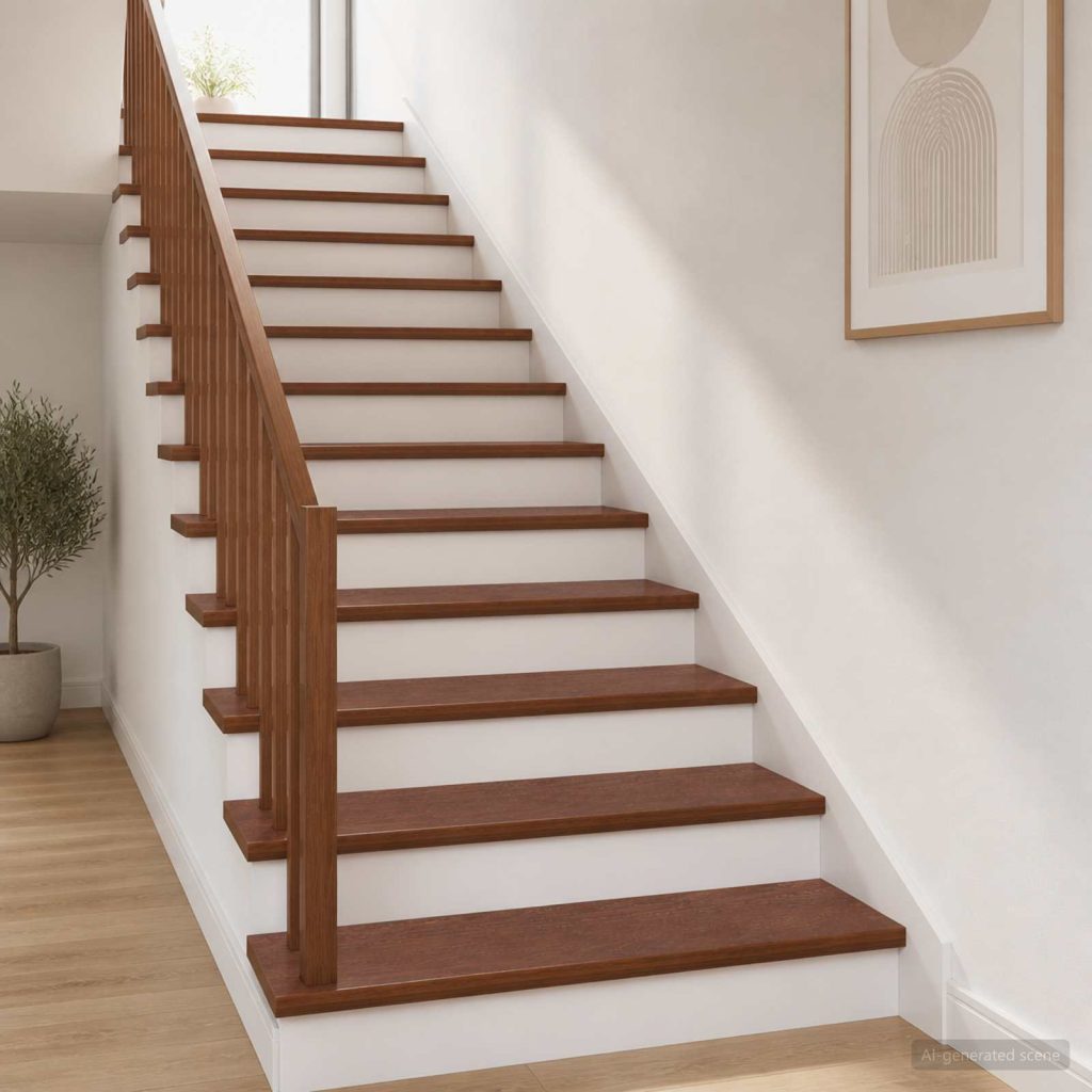 Portaan askelma 4 kpl 120 x 30 x 2 cm Tumma ruskea Mäntypuu