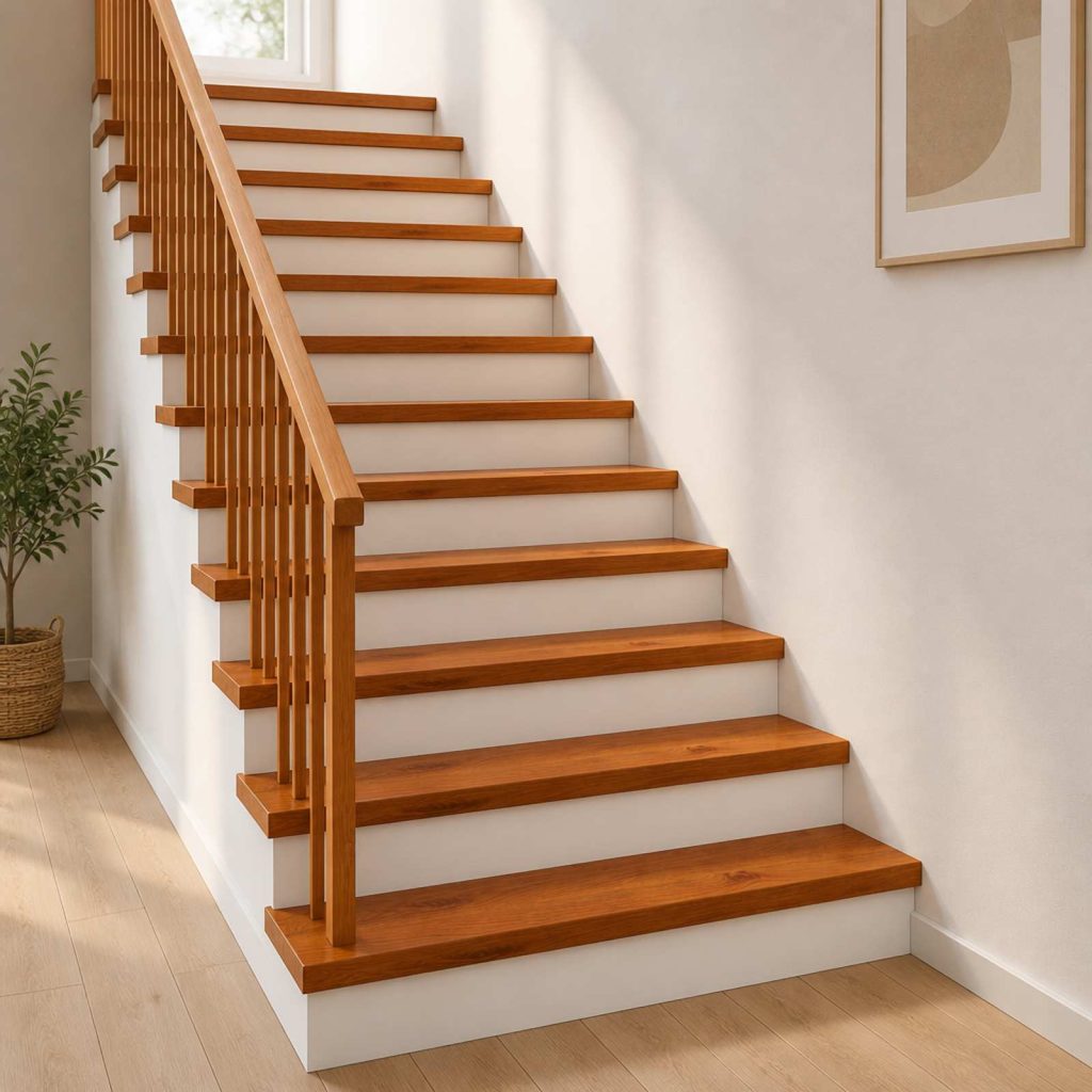 Portaan askelma 8 kpl 80 x 25 x 2 cm Ruskea Mäntypuu