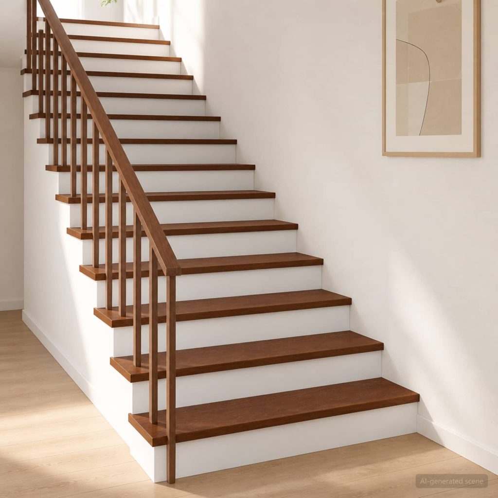 Portaan askelma 8 kpl 90 x 25 x 2 cm Tumma ruskea Mäntypuu