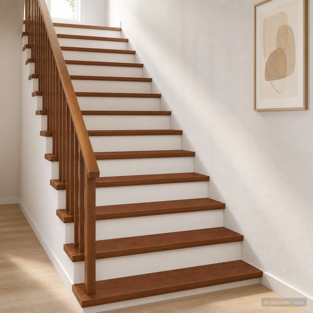 Portaan askelma 8 kpl 120 x 30 x 2 cm Tumma ruskea Mäntypuu