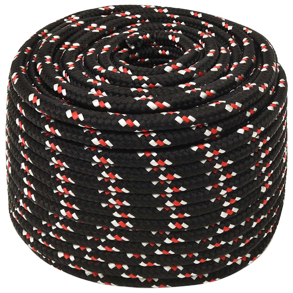 Monikäyttöinen köysi 12 mm 25 m Musta ja punainen PP