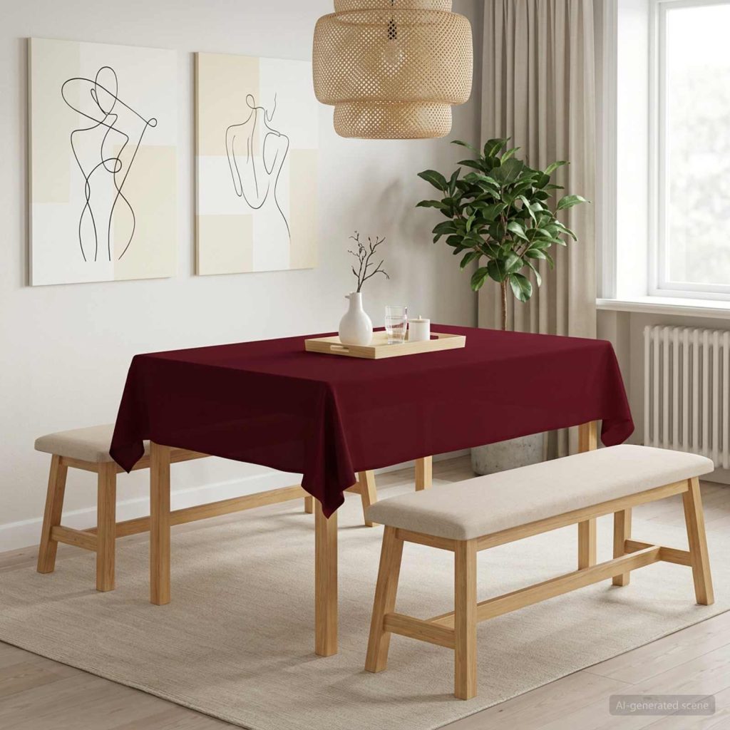 Pöydän Liina Suorakaide Viininpunainen 110 x 140 cm Polyesteri