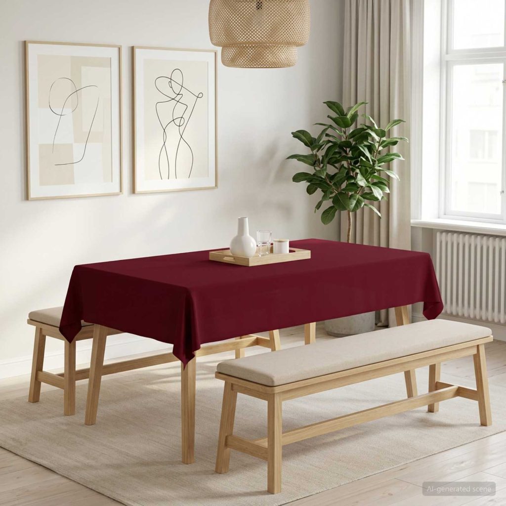Pöydän Liina Suorakaide Viininpunainen 140 x 220 cm Polyesteri