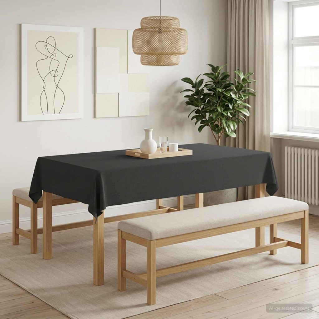Pöydän Liina Suorakaide Tummanharmaa 110 x 160 cm