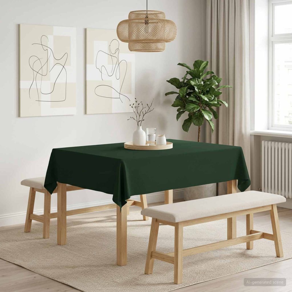 Pöydän Liina Suorakaide Tummanvihreä 140 x 180 cm