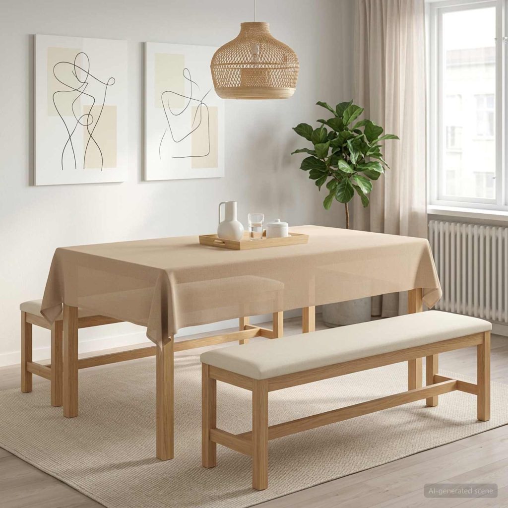 Pöydän Liina Suorakaide Beige 140 x 220 cm