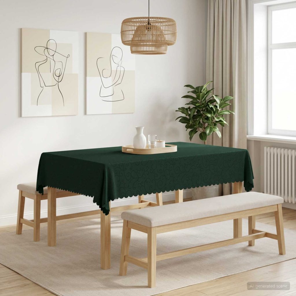 Pöydän Liina Suorakaide Tummanvihreä 140 x 160 cm