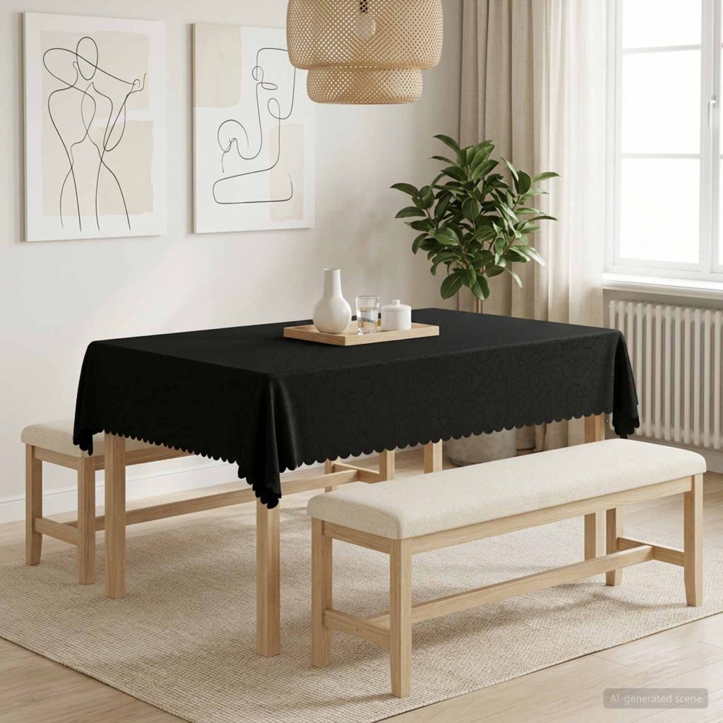 Pöydän Liina Suorakaide Tummanharmaa 140 x 180 cm