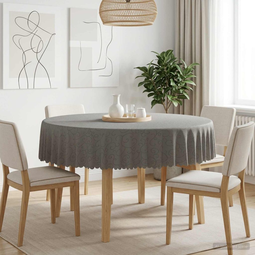 Pöydän Liina Pyöreä Vaaleanharmaa Ø 140 cm