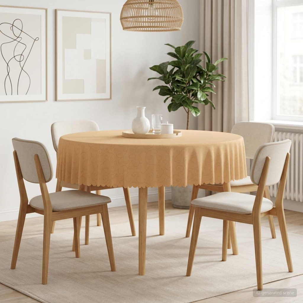 Pöydän Liina Pyöreä Beige Ø 160 cm