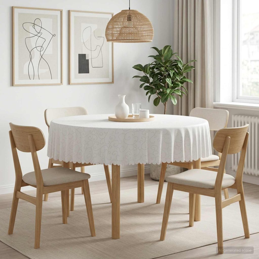 Pöydän Liina Pyöreä valkoinen Ø 160 cm
