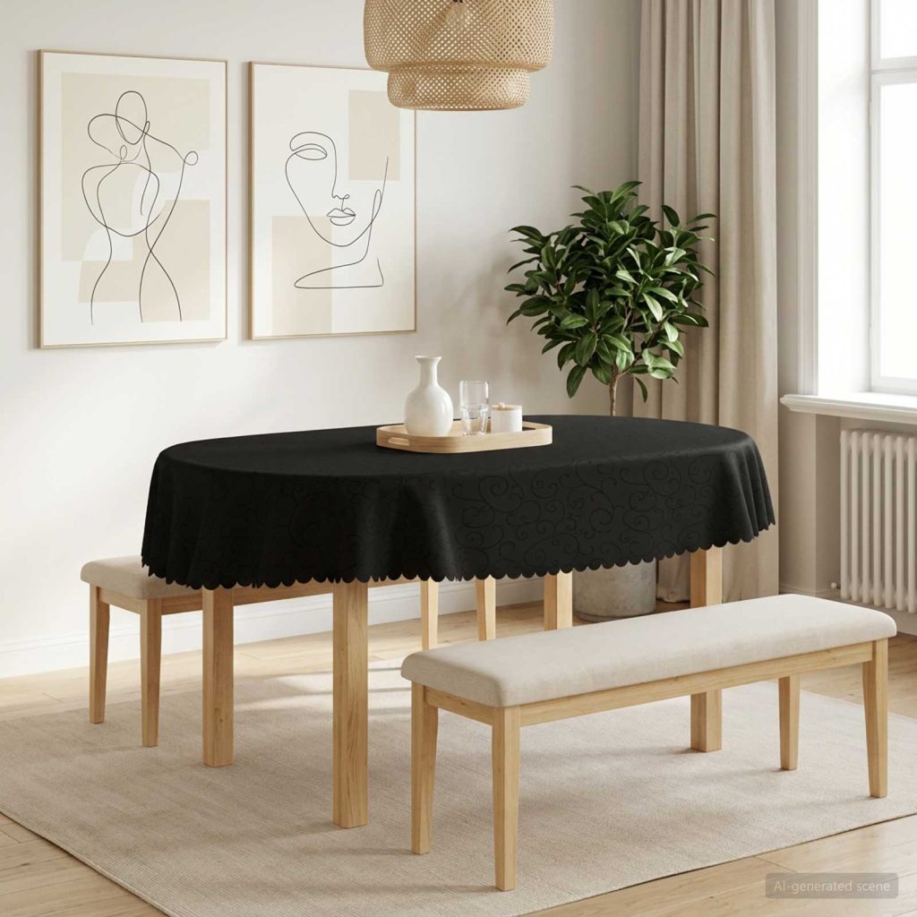 Pöydän Liina Ovaali Tummanharmaa 160 x 220 cm