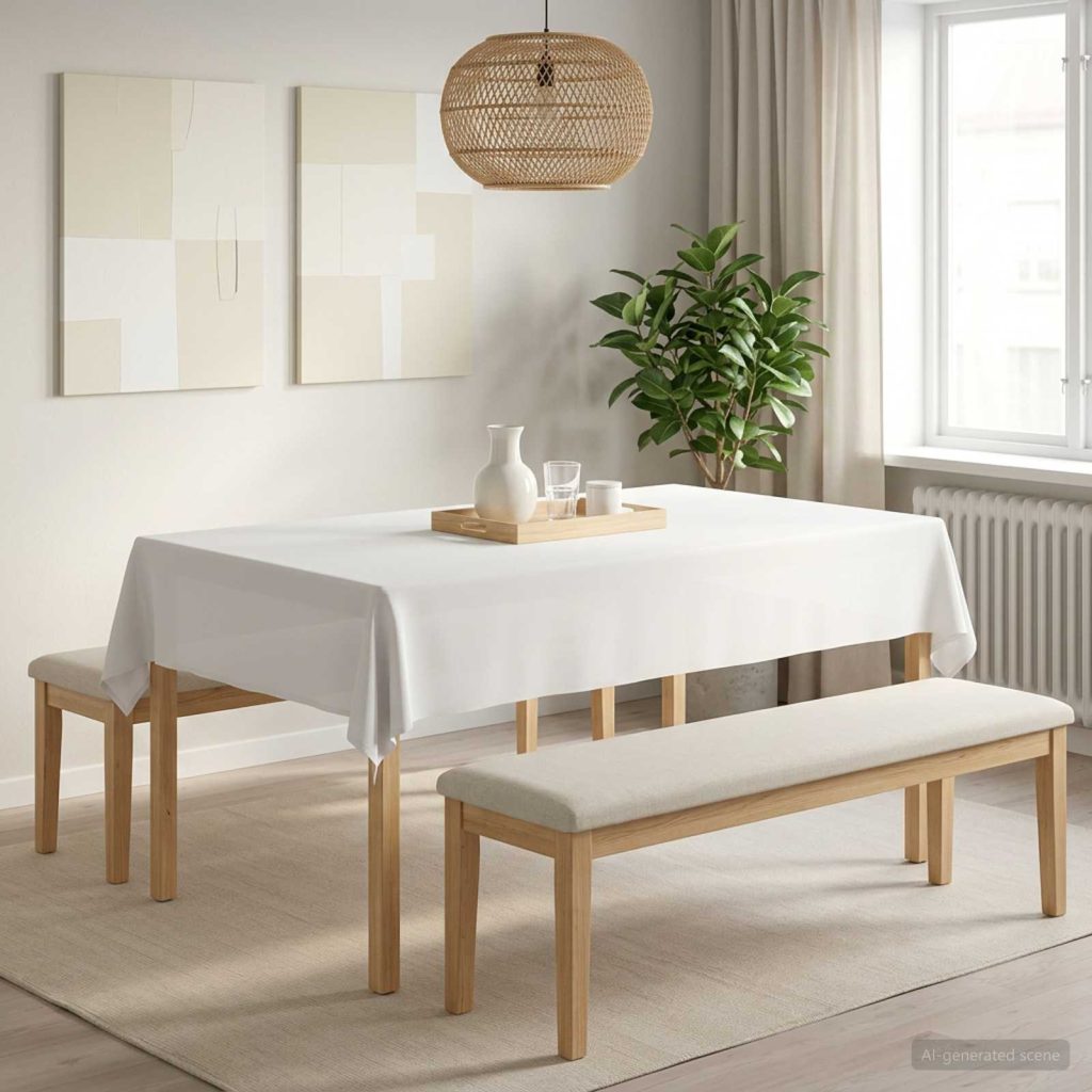 Pöydän Liina 5 kpl Suorakaide valkoinen 110 x 160 cm Polyesteri