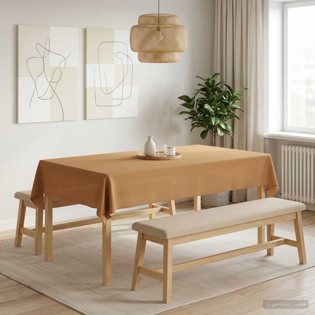 Pöydän Liina 5 kpl Suorakaide Beige 110 x 180 cm Polyesteri