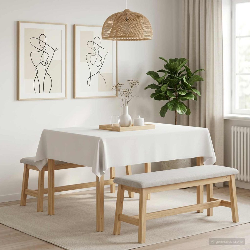 Pöydän Liina 5 kpl Suorakaide valkoinen 140 x 160 cm Polyesteri