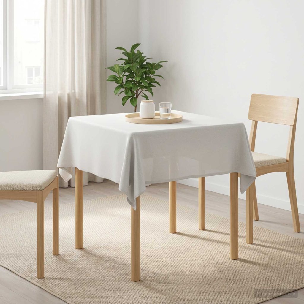 Pöydän Liina 5 kpl Suorakaide valkoinen 140 x 140 cm