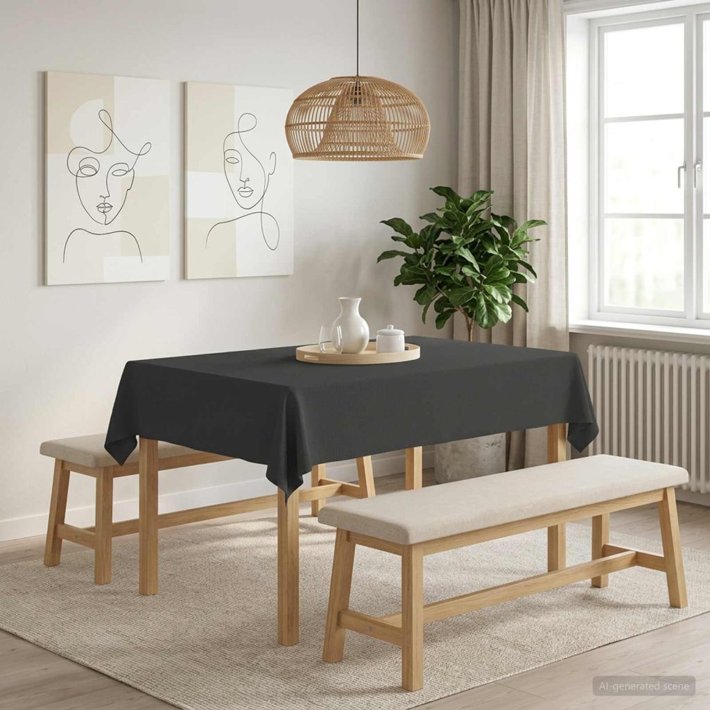 Pöydän Liina 5 kpl Suorakaide Tummanharmaa 140 x 160 cm