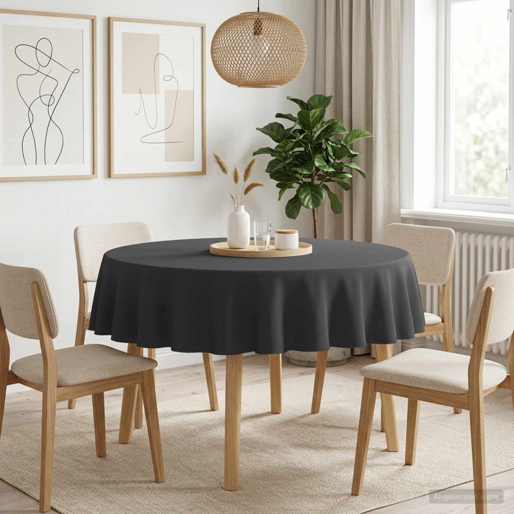 Pöydän Liina 5 kpl Pyöreä Tummanharmaa Ø 160 cm