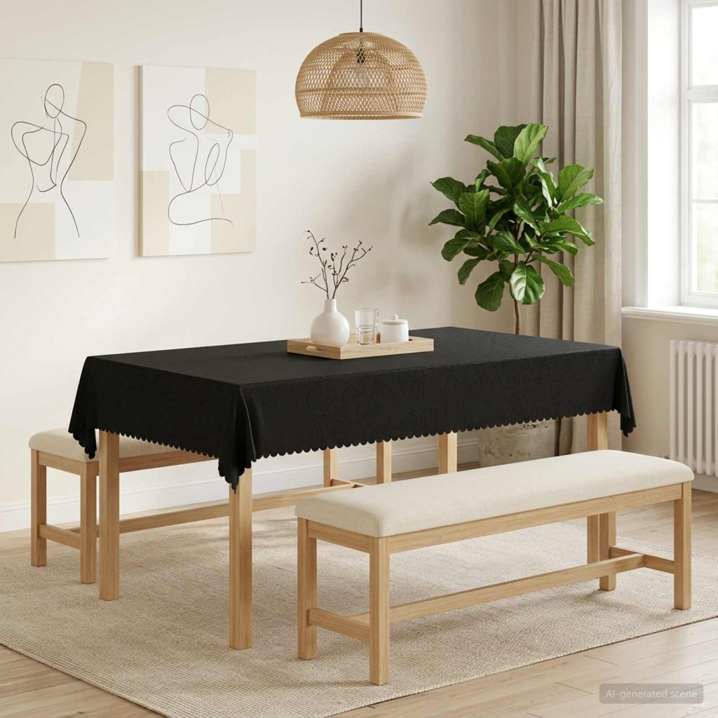 Pöydän Liina 5 kpl Suorakaide Tummanharmaa 110 x 160 cm