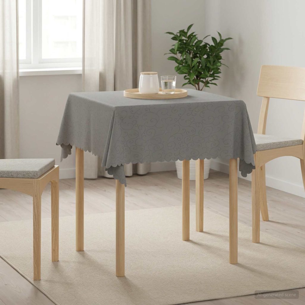 Pöydän Liina 5 kpl Suorakaide Vaaleanharmaa 140 x 140 cm