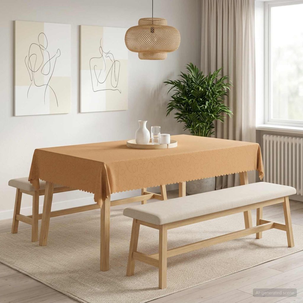 Pöydän Liina 5 kpl Suorakaide Beige 140 x 260 cm
