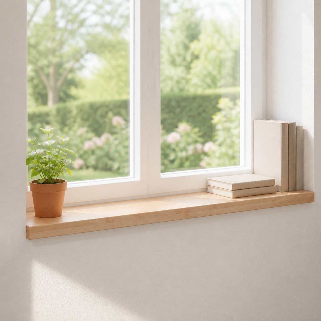Ikkunalautaset 2 kpl Luonnollinen 90 x 25 x 2 cm Kiinteä pyökki