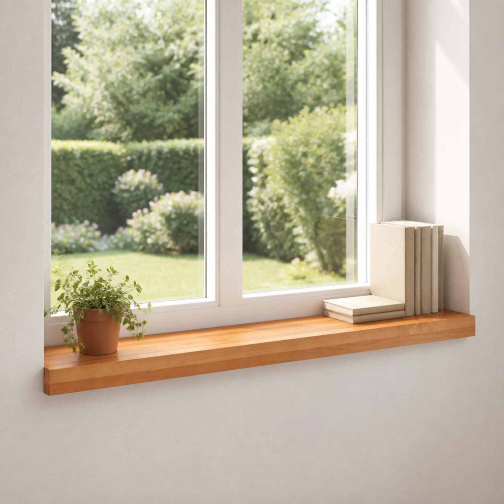 Ikkunalautaset 2 kpl Vaaleanruskea 90 x 15 x 2 cm
