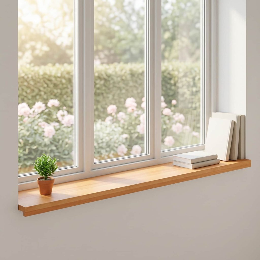 Ikkunalautaset 2 kpl Vaaleanruskea 110 x 40 x 2 cm