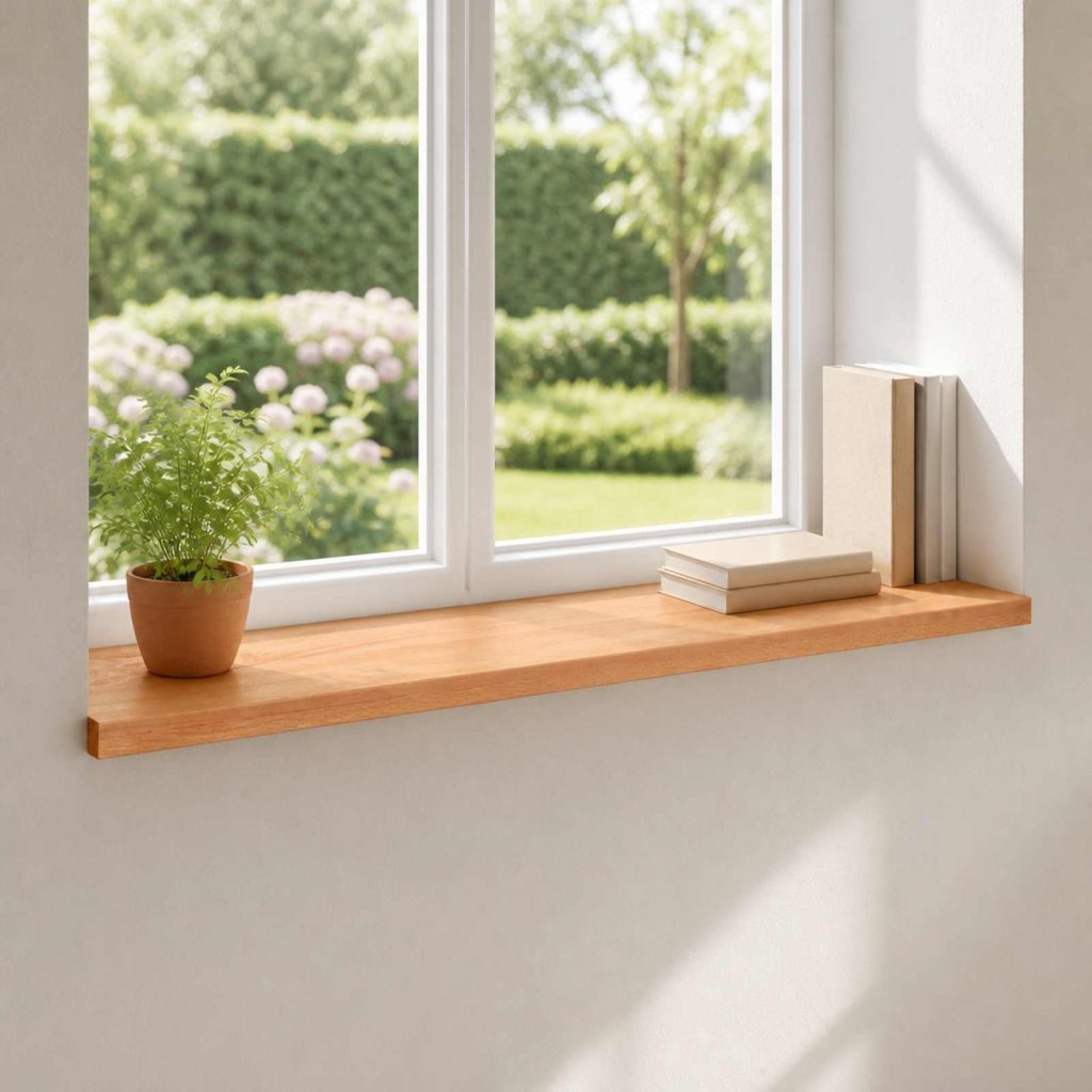 Ikkunalautaset 2 kpl Lakatut 110 x 25 x 2 cm Kiinteä pyökki