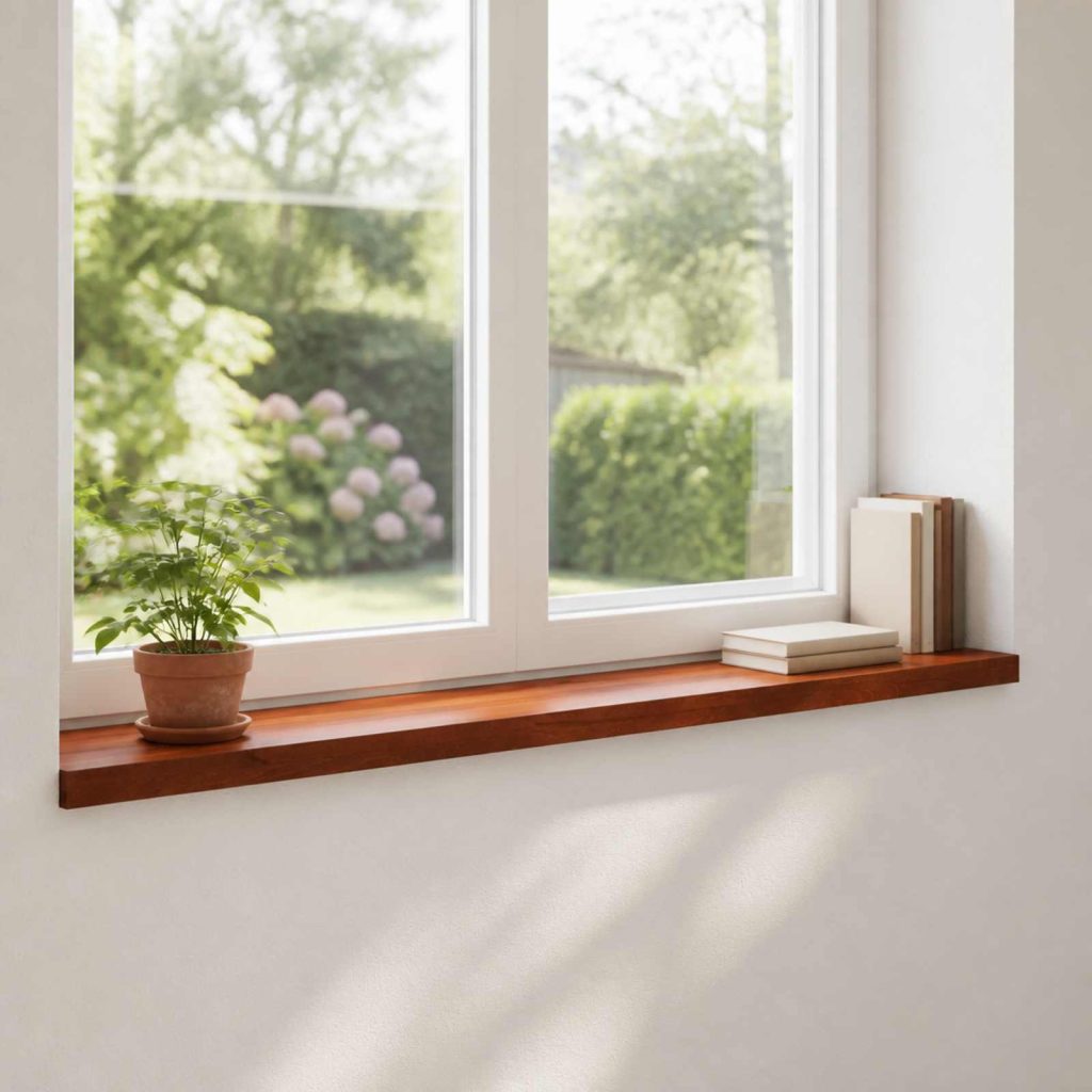 Ikkunalautaset 2 kpl Ruskea 140 x 15 x 2 cm Kiinteä pyökki