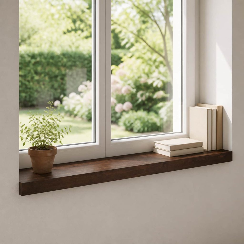 Ikkunalautaset 2 kpl Tumma ruskea 100 x 15 x 2 cm