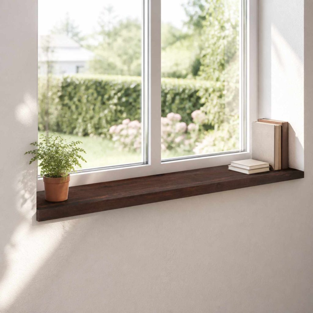 Ikkunalautaset 2 kpl Tumma ruskea 140 x 25 x 2 cm