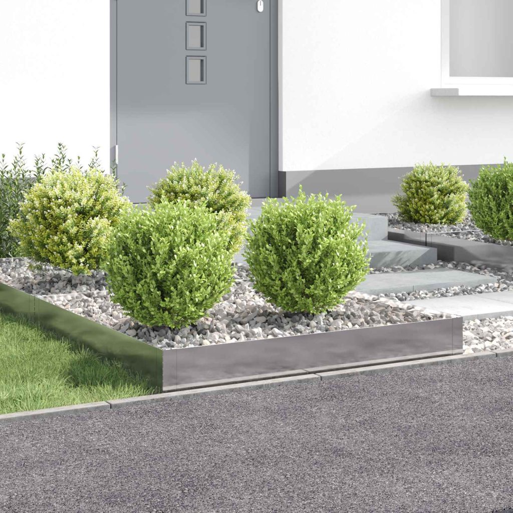 Nurmireunus 4 kpl 100 x 100 x 20 cm Teräs Hopea