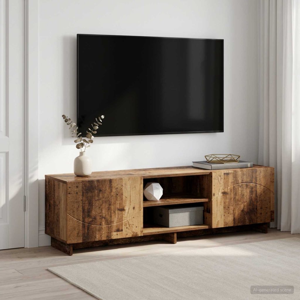 TV-teline 140 x 34,5 x 40 cm Vanha puu Tekninen puu