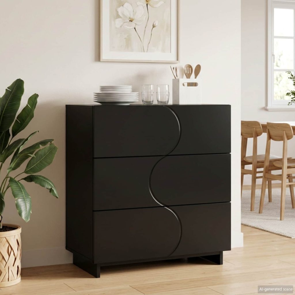 Senkki Musta 70 x 38 x 75 cm Tekninen puu