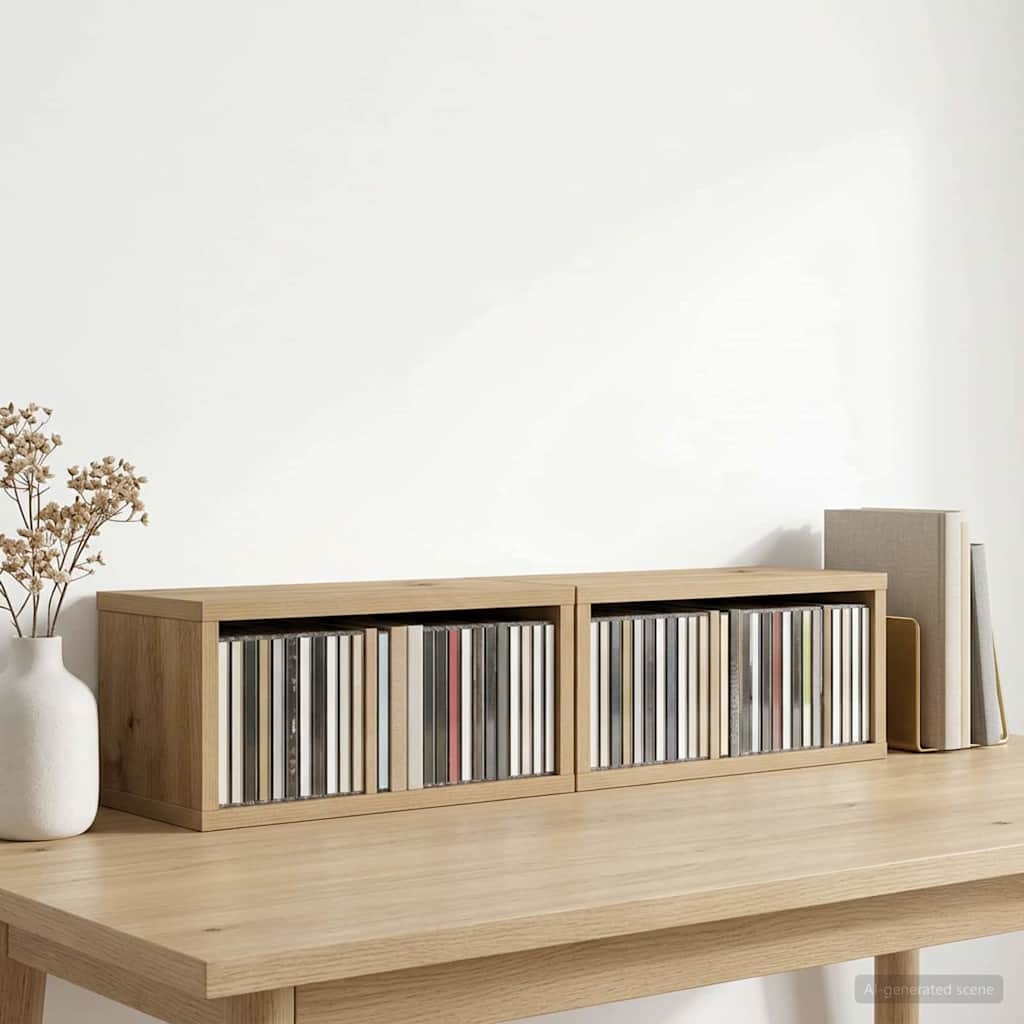 CD-säilytyshylly 2 kpl Artisaanitammi 40 x 17 x 17 cm