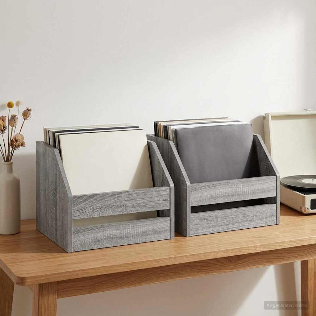 Vinyyli-albumin laatikko 2 kpl Harmaa Sonoma 38 x 30 x 29 cm