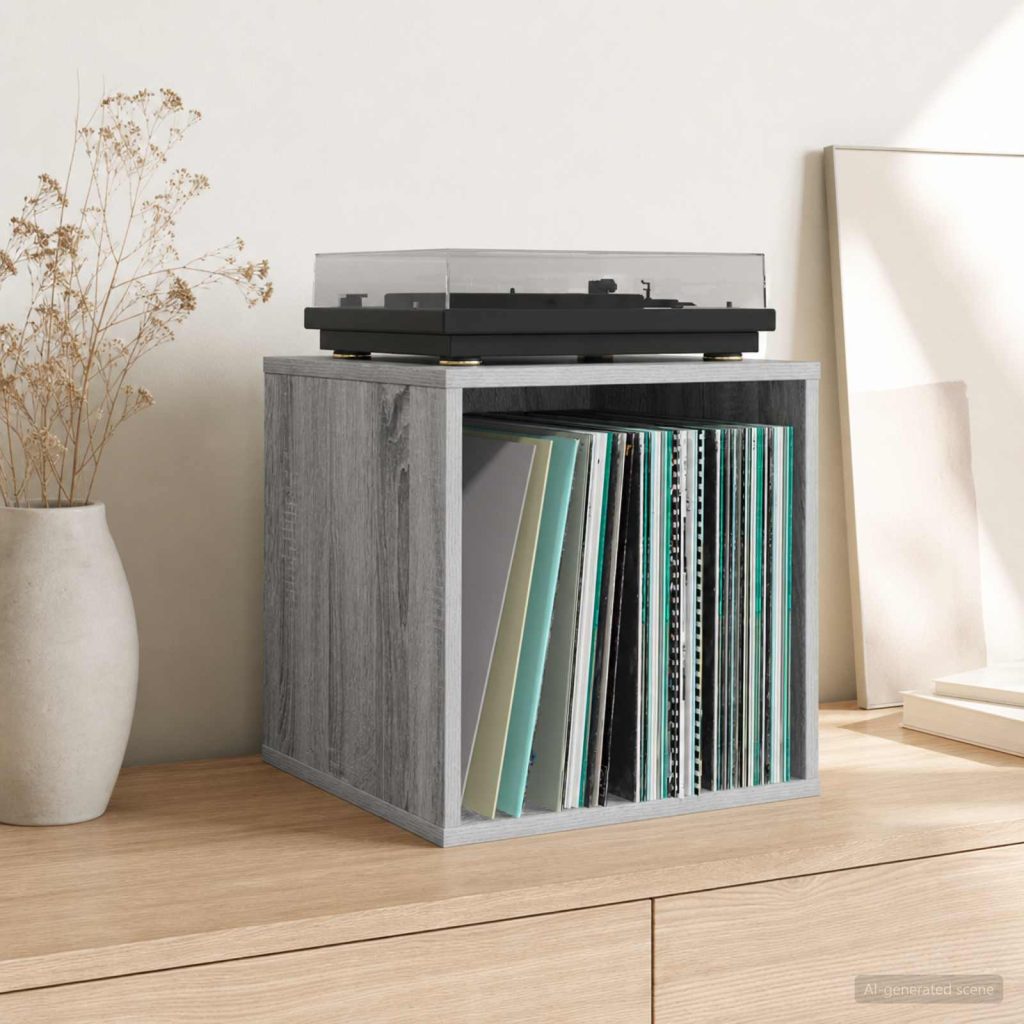 Vinyyli-albumin laatikko 2 kpl Harmaa Sonoma 37 x 36,5 x 38 cm
